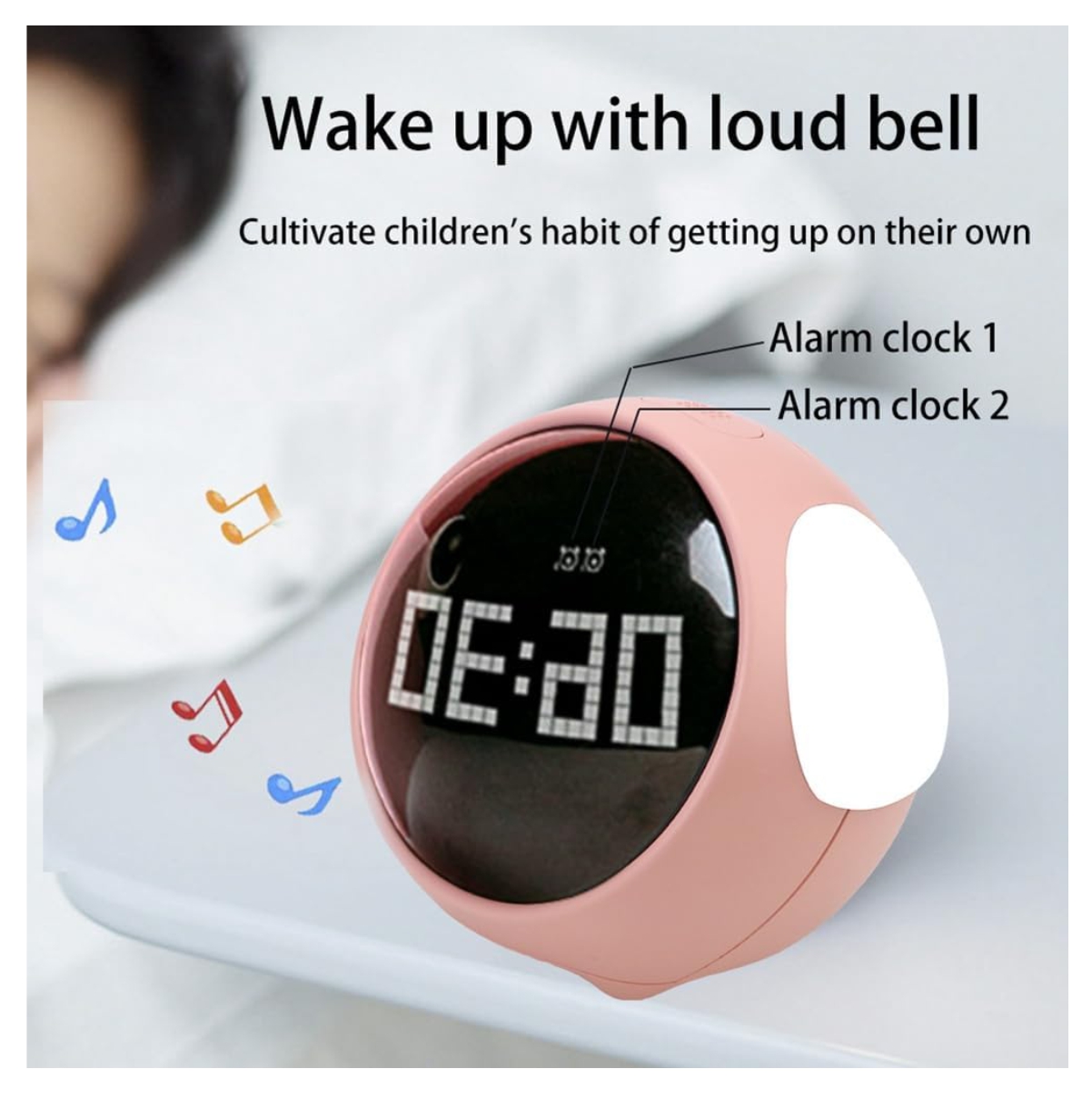 Miniatura 3 de Reloj Despertador Emoji Infantil Con Luz